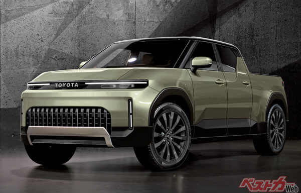 ランクル初のモノコックボディで登場するピックアップトラックと都市型SUVの「スポーツ」。2027年のラインオフを目指して開発中で、新たなランクル像を作り上げる（ベストカー編集部作成の予想CG）