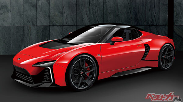 GR MR2はBEVスポーツで登場する可能性もある。新しい時代のミドシップスポーツの形か?(ベストカー編集部作成の予想CG)