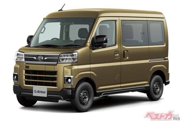 ダイハツ e-アトレー(軽商用&乗用/RS 346万5000円)。CEV補助金(軽EV自家用)=57万4000円を引くと289万1000円。東京都の場合、さらに補助金40万円+10万円(給電機能付き)※2026年2月現在未決定