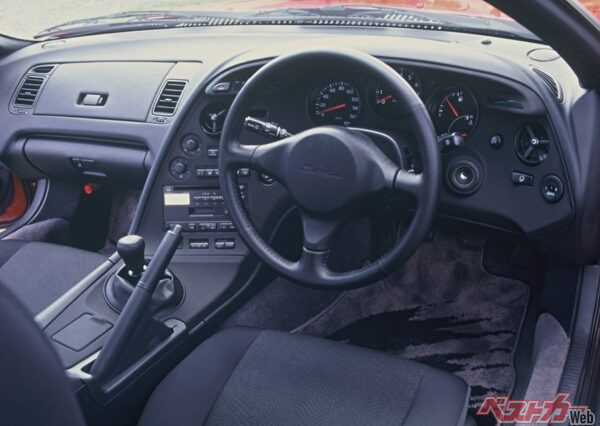当時の80スープラ内装、運転席回り。写真は1994年のもの