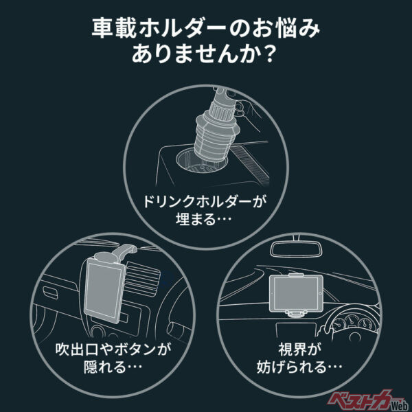 車載ホルダーの悩みをまとめて解決