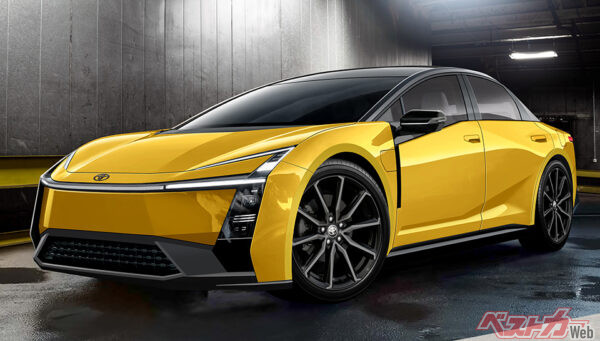 フロント＆リアを少し変更するが、ほぼカローラコンセプトのデザインで登場するという情報。ボディサイズは全長4600×全幅1850×全高1450mm前後と予想（ベストカー編集部作成の予想CG）