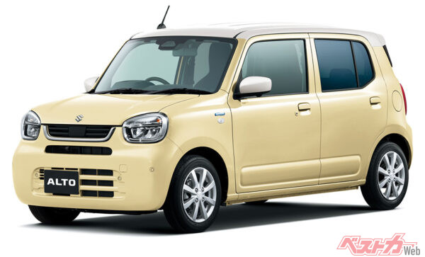 スズキ アルト（114万2400～163万9000円）。47年前に47万円で登場した初代以来、ザ・コストパフォーマンスな軽自動車