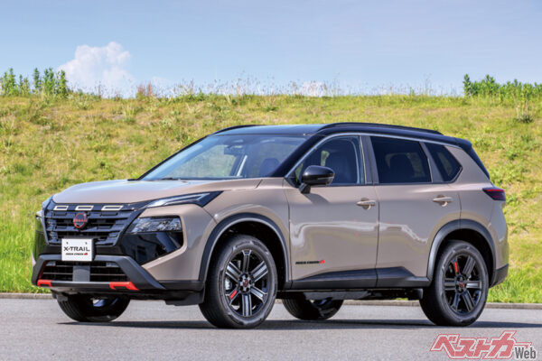 日産 エクストレイル（384万3400～527万1200円）。2025年8月にマイナーチェンジを実施。新グレード「ROCK CREEK」も追加された