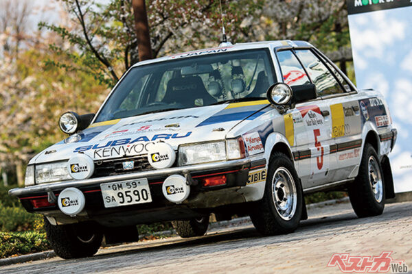 スバル レオーネ（AA型）。3代目レオーネのグループAマシンは1985年デビュー。サファリラリーにターゲットを絞って参戦。レガシィ登場まで活躍