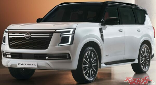 ランクル300を上回る全長5350mmの巨体を誇る新型パトロール。フルサイズSUVらしい圧倒的な存在感が最大の特徴だ