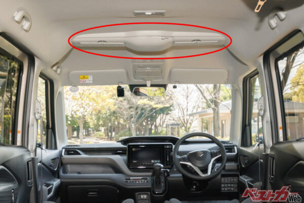 赤丸の部分が、後席用のサーキュレーターこと「スリムサーキュレーター」