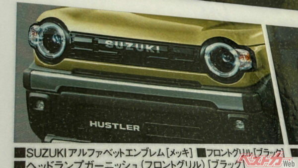 SUZUKIになると心なしか一気にオフロード感が増す!? かつて2輪にもあった「ハスラー」の名と同じなだけあって、こういうトコロも嬉しい