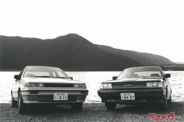 「弟分」仲間であるラングレーも同時期に消えてしまった。写真はスカイラインと並ぶラングレー（ベストカー所蔵のもの）