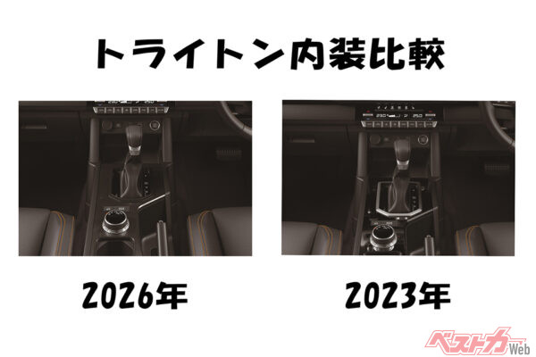 よく目を凝らして比較してみるとセンターコンソールの反射具合が違うことがわかる