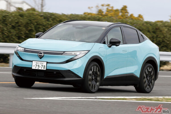 日産 リーフB7 G（価格＝599万9400円　※CEV補助金＝129万円）。試乗車は2025年10月から受注を開始したB7のGグレード