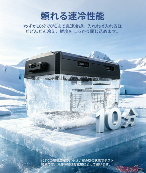 10分で0℃へ急速冷却！満載でも鮮度をしっかりキープ