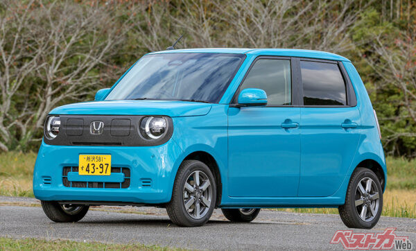 ホンダ N-ONE e:（2025年9月デビュー）。全長3395×全幅1475×全高1545mm