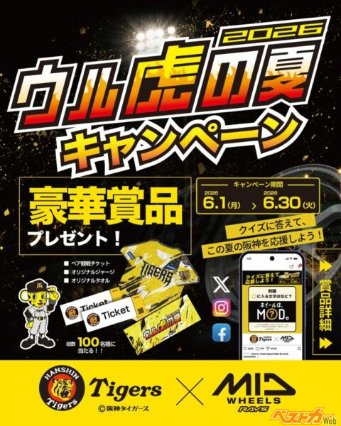 MID WHEELSと阪神タイガースがコラボし、豪華賞品がもらえるキャンペーンを実施！
