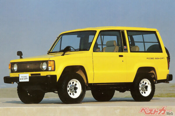 初代いすゞ ビッグホーン（1981～1991年）。初代はピックアップのファスターロデオをベースに登場。1987年にはイルムシャー仕様などが追加された