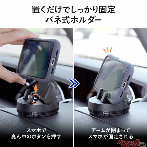 置くだけで、すぐ固定
