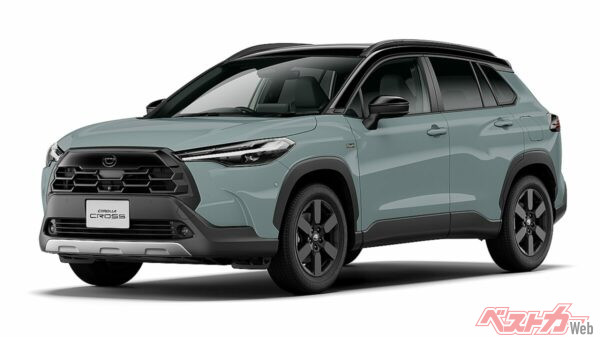 60周年特別仕様車のカローラクロス Zアドベンチャー。イメージカラーはブラック×アーバンカーキのツートーン