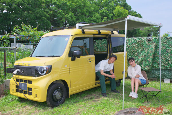 え、N-VAN e;とアウトドアって合うの？？　と思いますよね。めっちゃ合うんだこれが