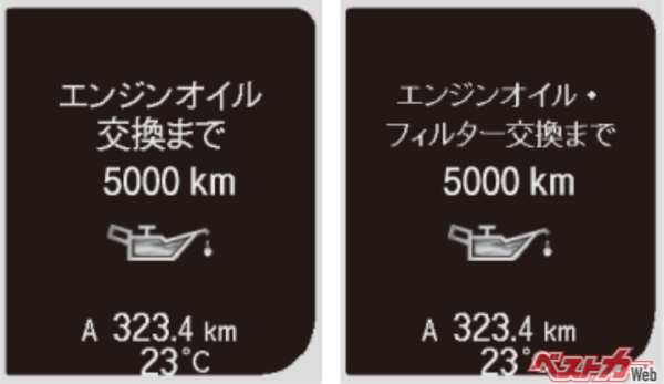 近年はメータ上で交換時期をお知らせしてくれるケースも増えている