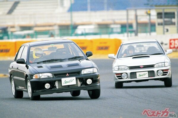 初代から続く因縁のいわゆる「ランエボVSインプ」。それはただのメーカー同士やモータースポーツにおけるチームの競い合いではなく、日本のクルマをより高みに導く「切磋琢磨」であった