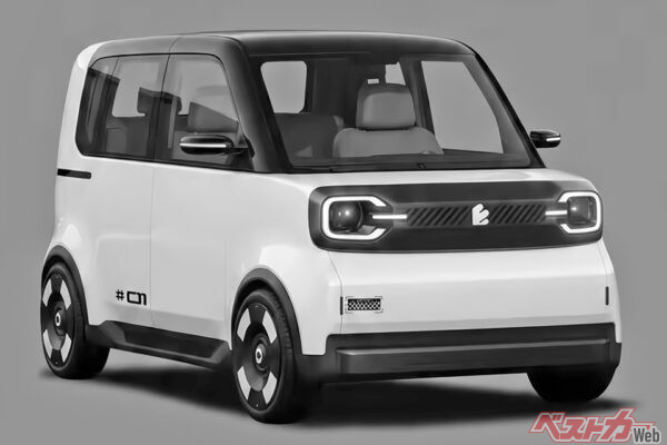 2027年に発売予定のEMTAの第1号車。サクラやラッコのライバルとなる軽EVだ