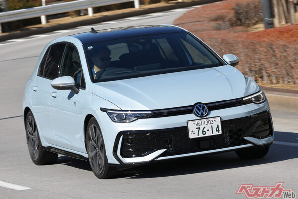VW ゴルフ【マイルドハイブリッド車】全長4295×全幅1790×全高1475mm　ホイールベース2620mm　1.5L、直4ターボ＋モーター　エンジン150ps・モーター19ps　価格：354万9000～761万9000円