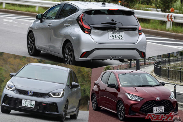 かつてはフィット一強の時代もあったけれど……!　実は今なお熾烈な争いが続くコンパクトカーTOP3の最新勢力図！