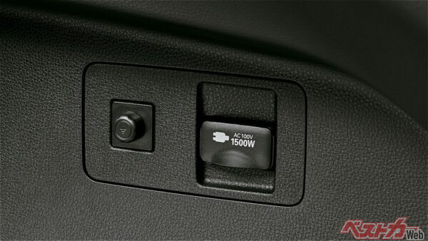 AC100V/1,500Wのアクセサリーコンセントを標準装備に（スペアタイヤ選択時は装着不可）