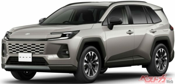 RAV4「Z」(ハイブリッド車 E-Four)の本体価格は税込490万0000円。パワーユニットは2.5L+モーターで、WLTCモード燃費は22.5km/Lを達成