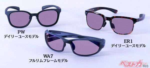 2026年夏のSWANSブランド「ドライビングサングラス」ラインナップのなかで売れ筋の3モデル。20g～25gという驚くほどの軽さもうれしい！