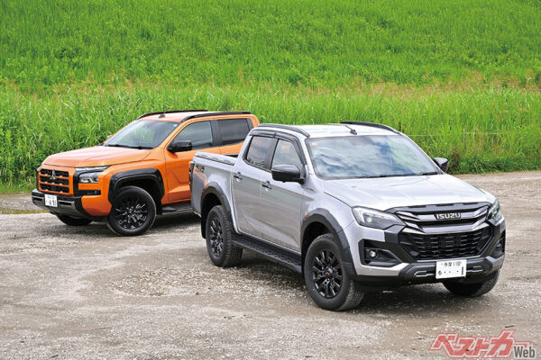 いすゞ D-MAX ＆ 三菱 トライトン。両者デザインも走りも見事に性格が分かれている
