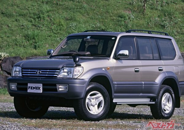 プラドは1996年に2代目へ。エンジン、ドライブトレイン、フレーム、サスペンションなどがタコマ/ハイラックスサーフと共用に