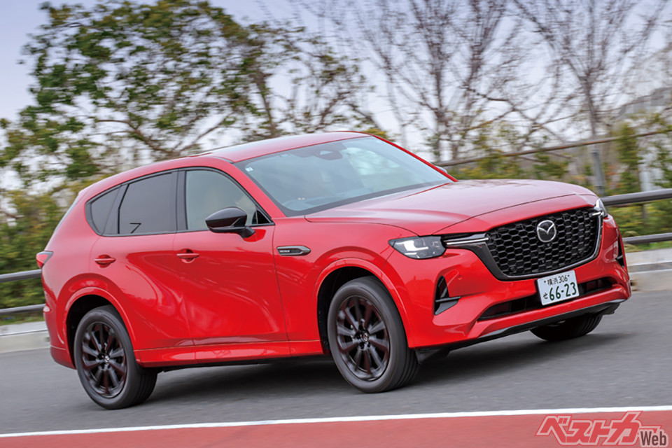 マツダ CX-60（2022年6月発表／価格：382万8000～649万5500円）。全長4740×全幅1890×全高1685mm、3.3L直6ディーゼルターボ（231ps）、18.3km/L