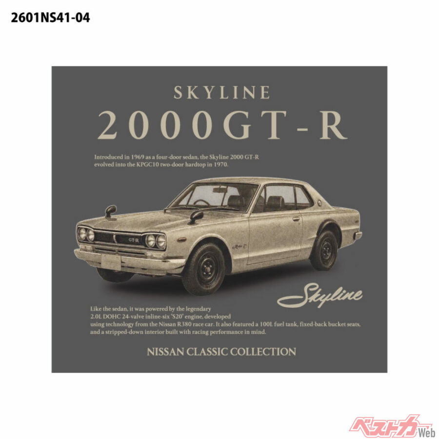 SKYLINE 2000GT-Rの車両イラストを大胆にレイアウト
