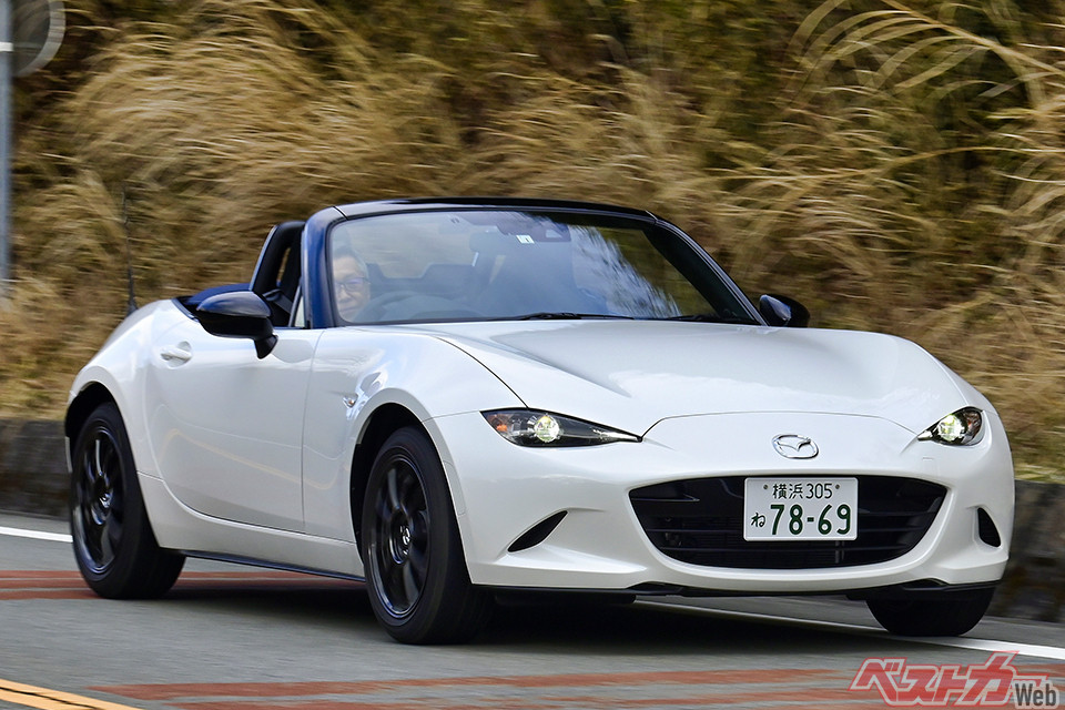 4代目（現行型）マツダ ロードスター（ND型）。2015年登場。2024年1月に大幅改良を行っている