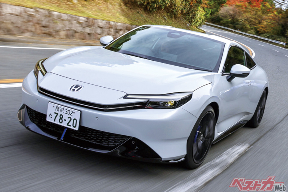 ホンダ プレリュード（617万9800円）。全長4520×全幅1880×全高1355mm、ホイールベース2605mm、2L直4＋モーター（141ps＋184ps）、WLTCモード燃費23.6km/L
