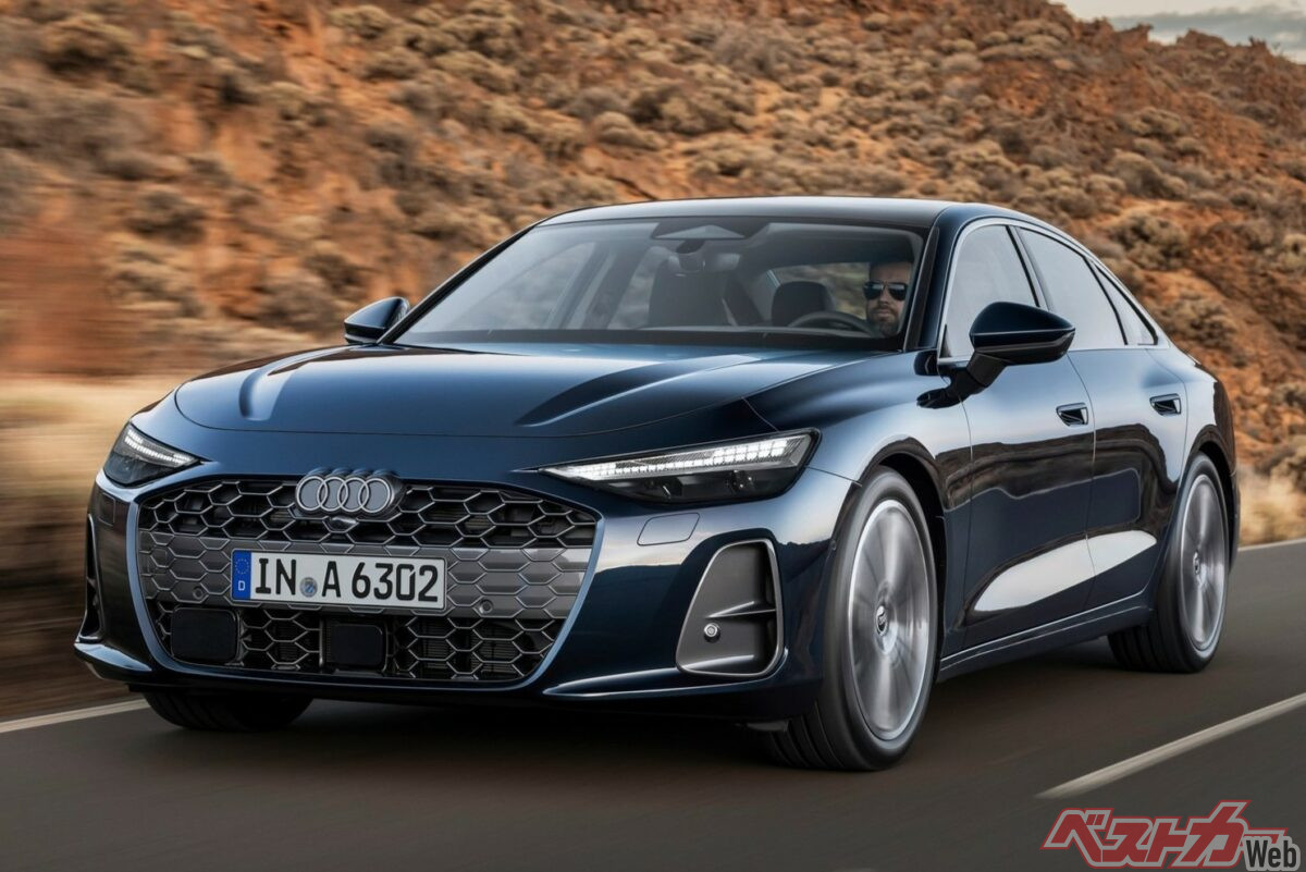 新型のアウディ A6のヘッドライトは画像のように網目やマス目のほうになっている