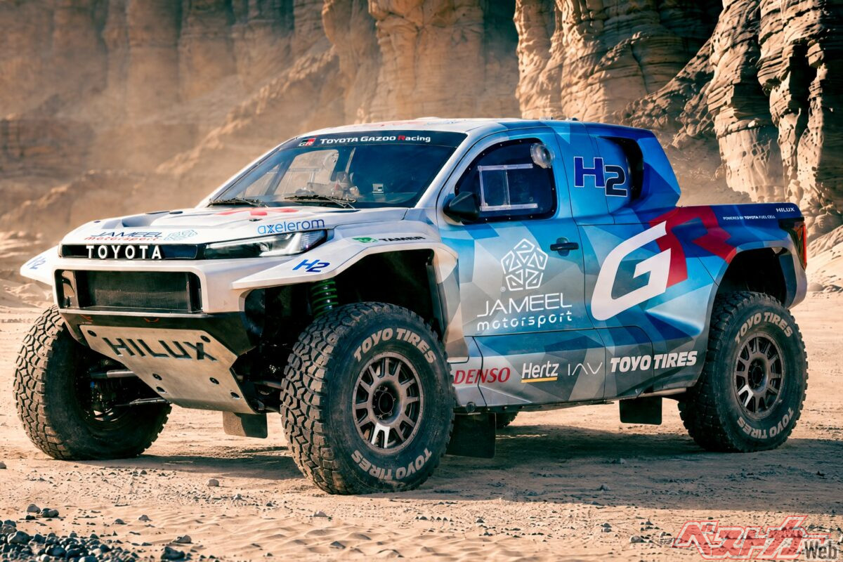 水素ハイラックス×オプカン！　トーヨータイヤがダカールラリー2027でトヨタの水素マシンにタイヤ供給決定！