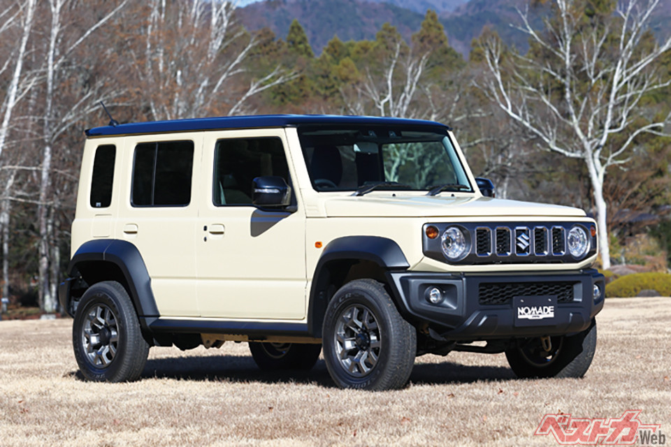 スズキ ジムニーノマド（292万6000円）。全長×全幅×全高：3890×1645×1725mm　パワーユニット：ガソリン（1.5L直4）