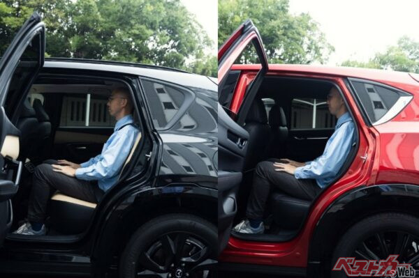 後席ドアの開口部が拡大し、乗降性が格段に向上した