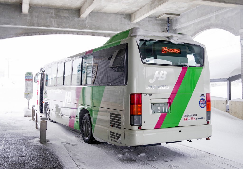 2017年当時に北海道の一般路線バスで使用されていたトイレ付き車両