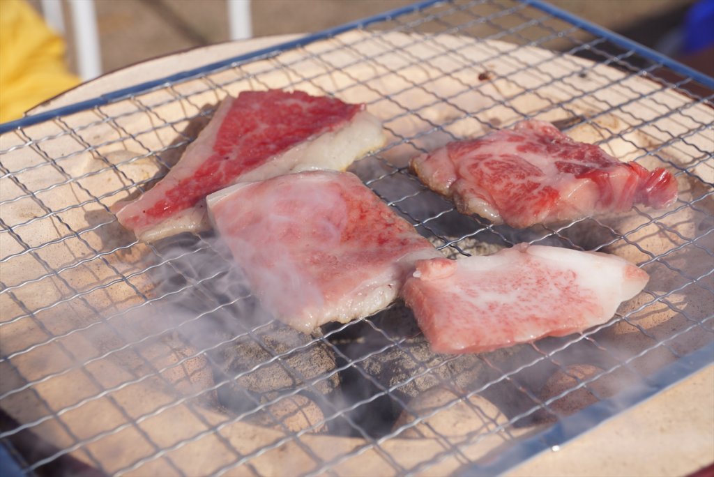 七輪で焼いて食べる松阪牛は最高！