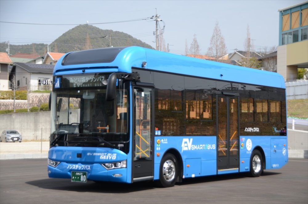 広島でついに!!　日本唯一の交通システムだったスカイレールに代わるEVバスの運行がスタートした!!