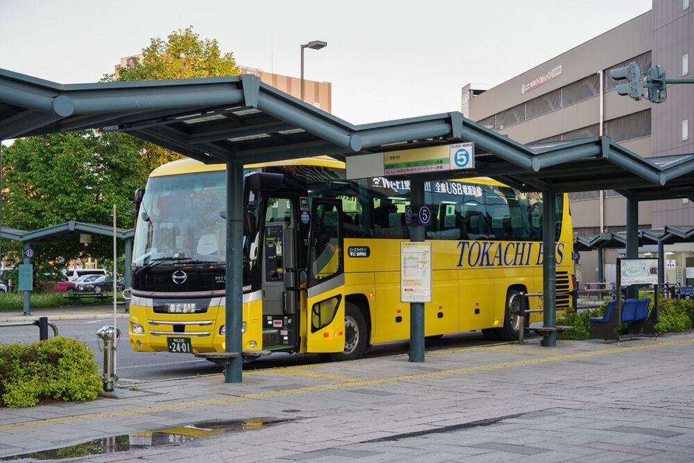 帯広駅前バスターミナルに滞りなく到着