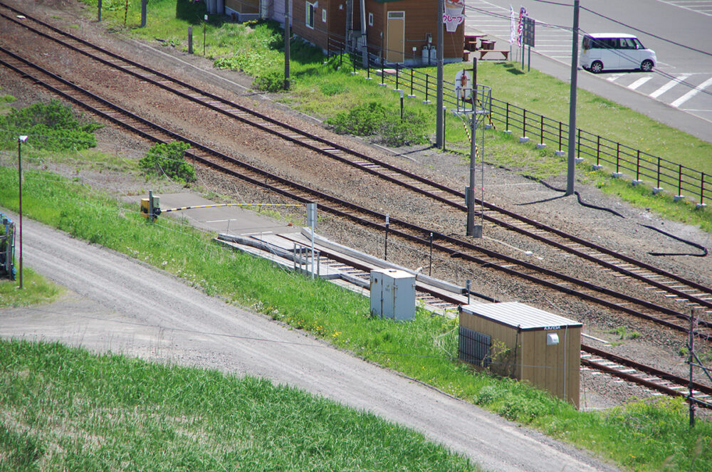 JR北海道のDMV試験で使われた、浜小清水駅のモードチェンジ場