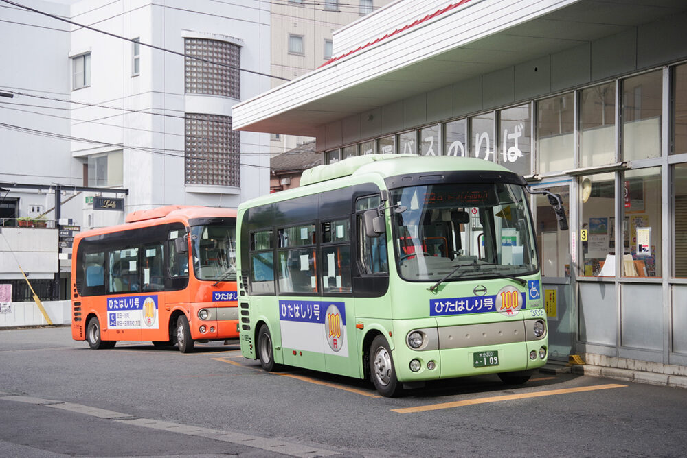 市内循環バス ひたはしり号（大分県）。以降の写真のクルマは全部ポンチョ