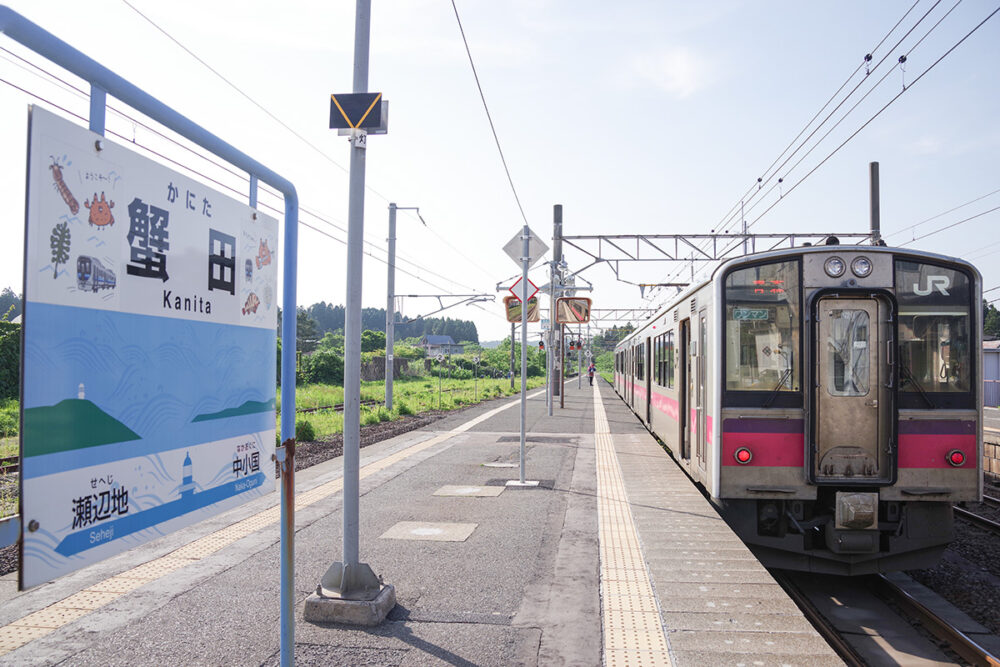 電車の終点、蟹田まで乗って行く