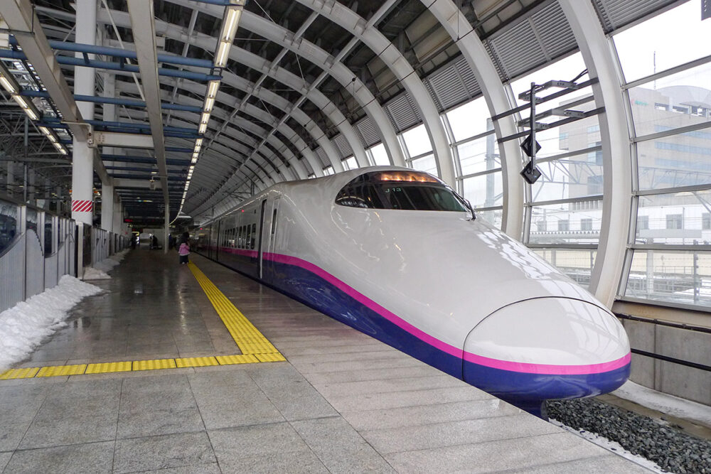 E2系「はやて」が花形だった2009年当時の八戸駅新幹線ホーム