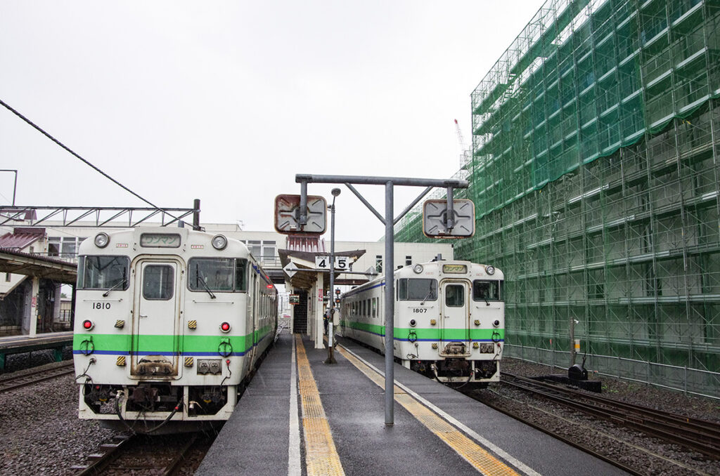 新幹線駅が絶賛工事中、まだ江差線が動いていた2013年の木古内駅