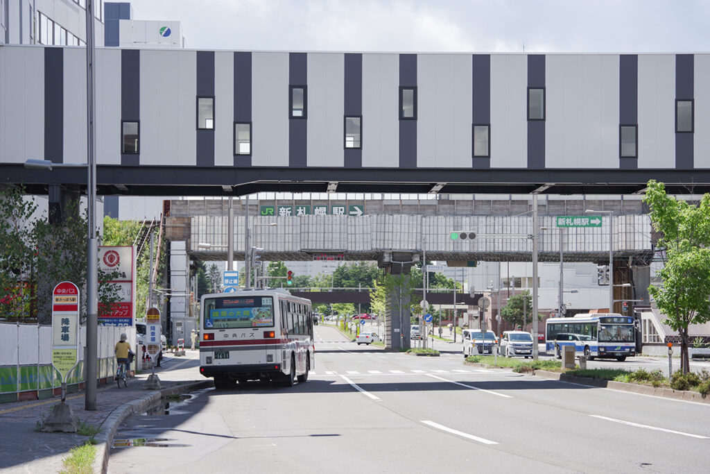 一般路線バス移動でのルート設定に存在感をアピールするのが新札幌駅周辺